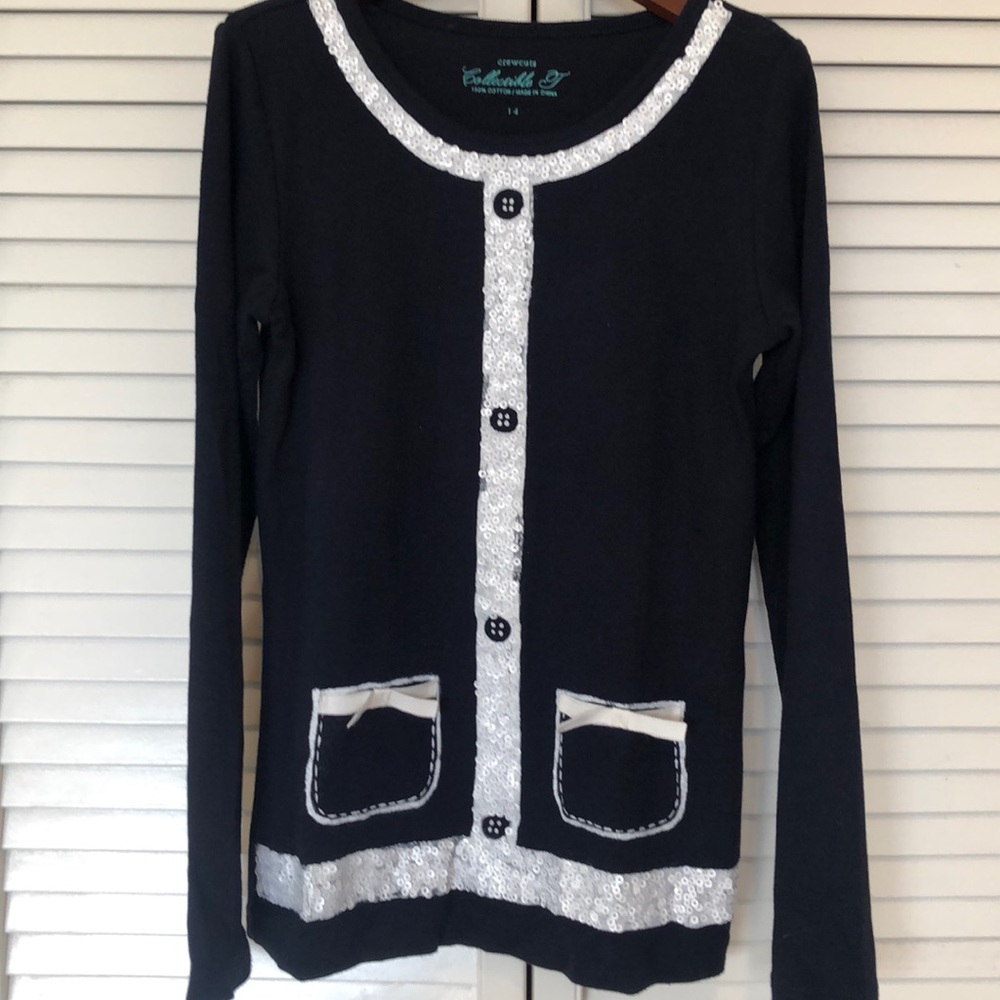 Crewcuts painted cardigan button was pocket top